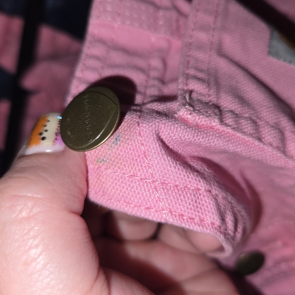 Carhartt Baby Girls' Pink Loose Fit Canvas Bib Overall 9 Months - Picture 8 of 8